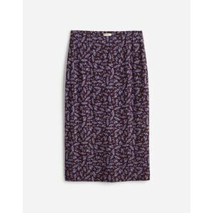 Madewell Drapey Pull-On Midi Skirt in Floral Dark Carob XS Stretch‎ Knit NS601